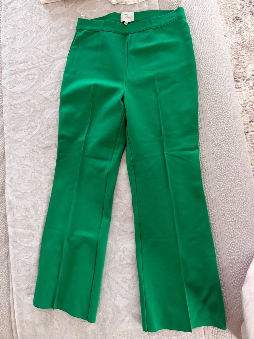 Bright Green Tailored Bootcut Pants